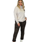 RAYSHYNE Turtleneck Ripped Hem Heart Sweater