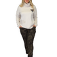 RAYSHYNE Turtleneck Ripped Hem Heart Sweater