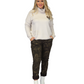 RAYSHYNE Turtleneck Ripped Hem Heart Sweater