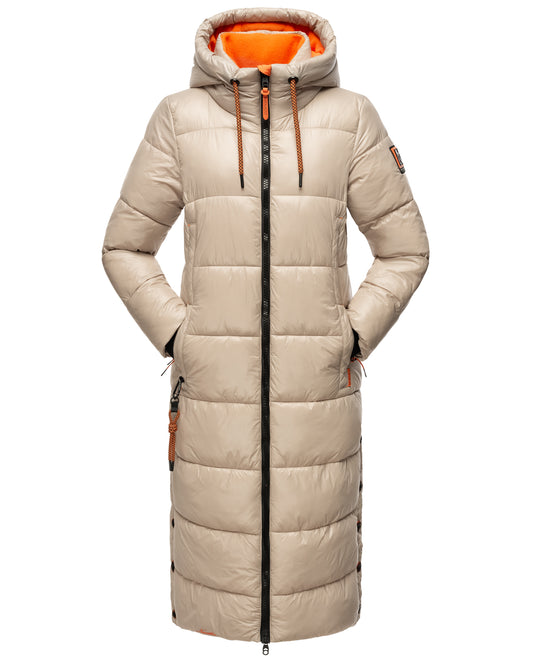 NAVAHOO Long Winter Padded Jacket Taupe SCHMUSEENGEL