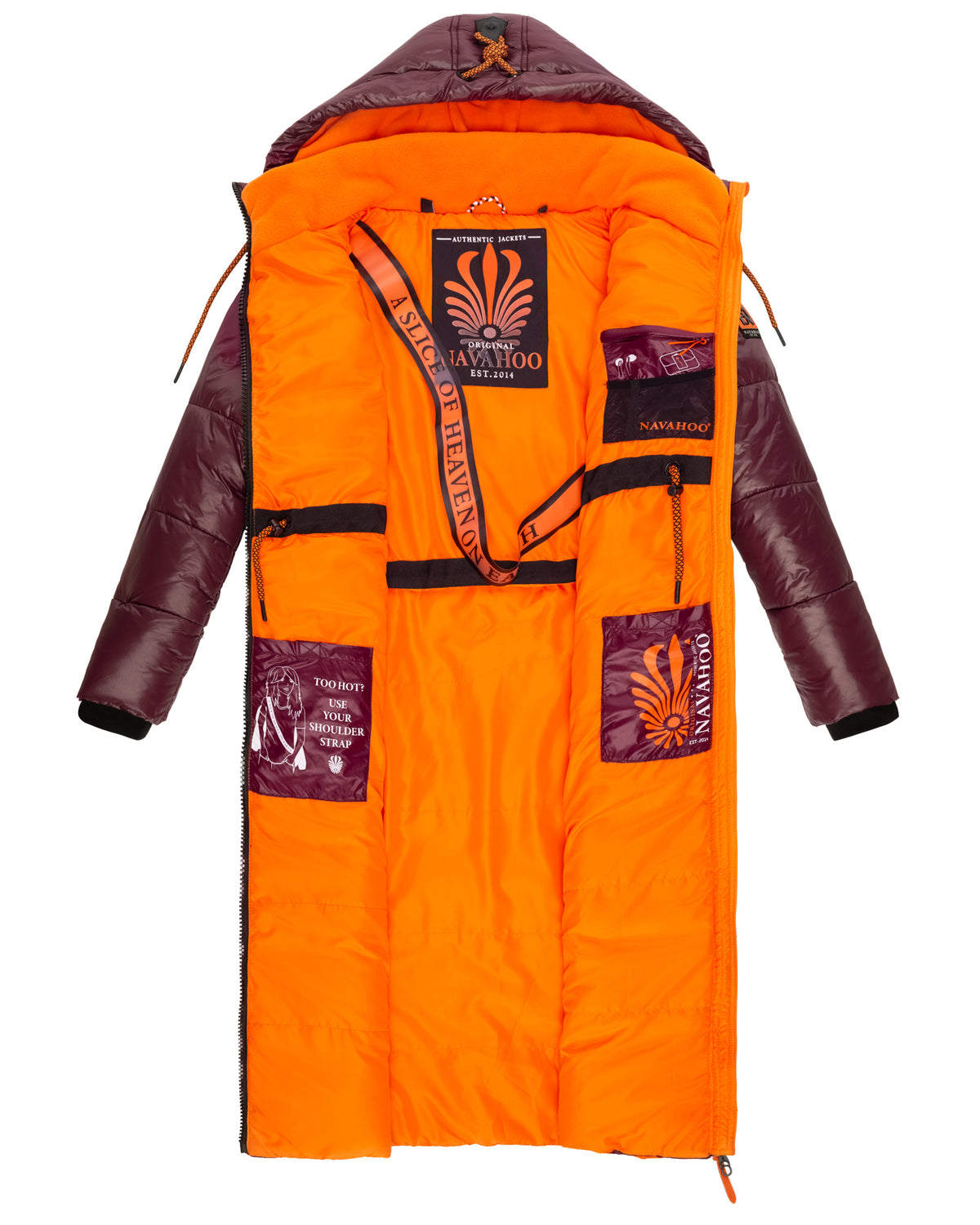 NAVAHOO Long Winter Padded Jacket Wine SCHMUSEENGEL