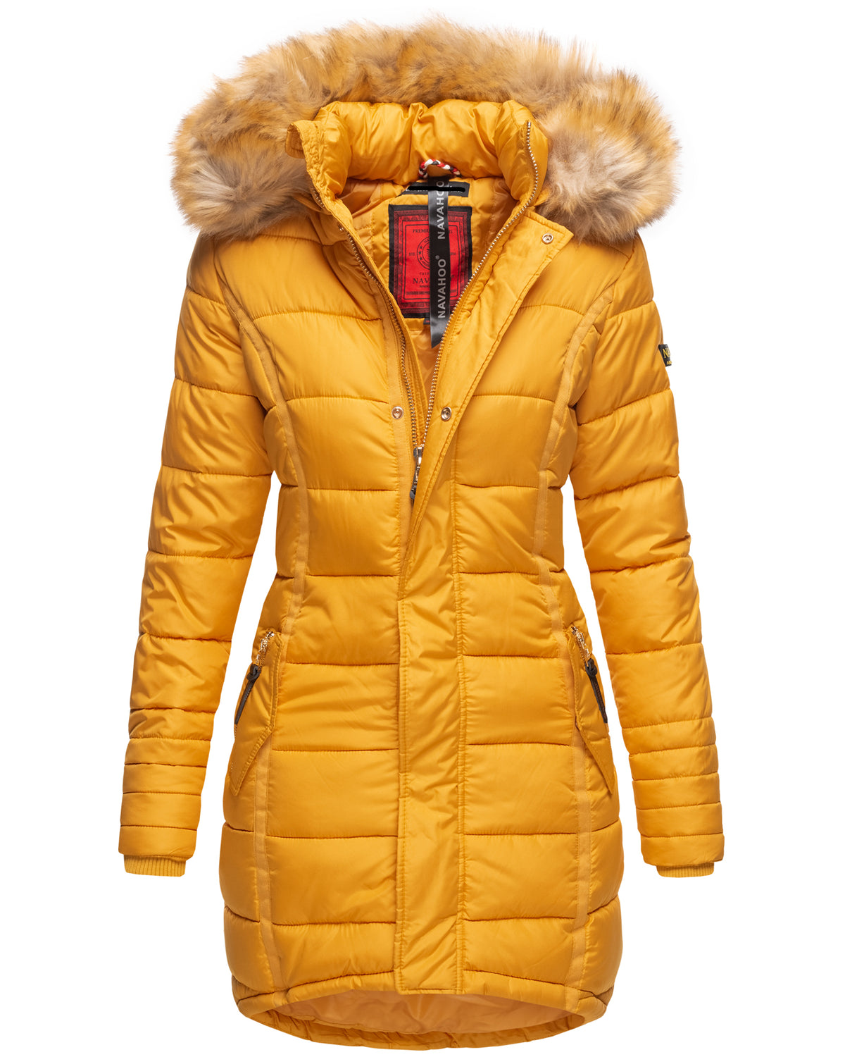 NAVAHOO Winter Quilted Coat Yellow PAPAYA