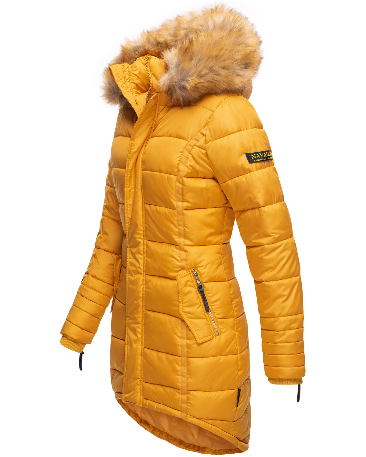 NAVAHOO Winter Quilted Coat Yellow PAPAYA
