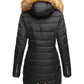 NAVAHOO Winter Quilted Coat Black PAPAYA