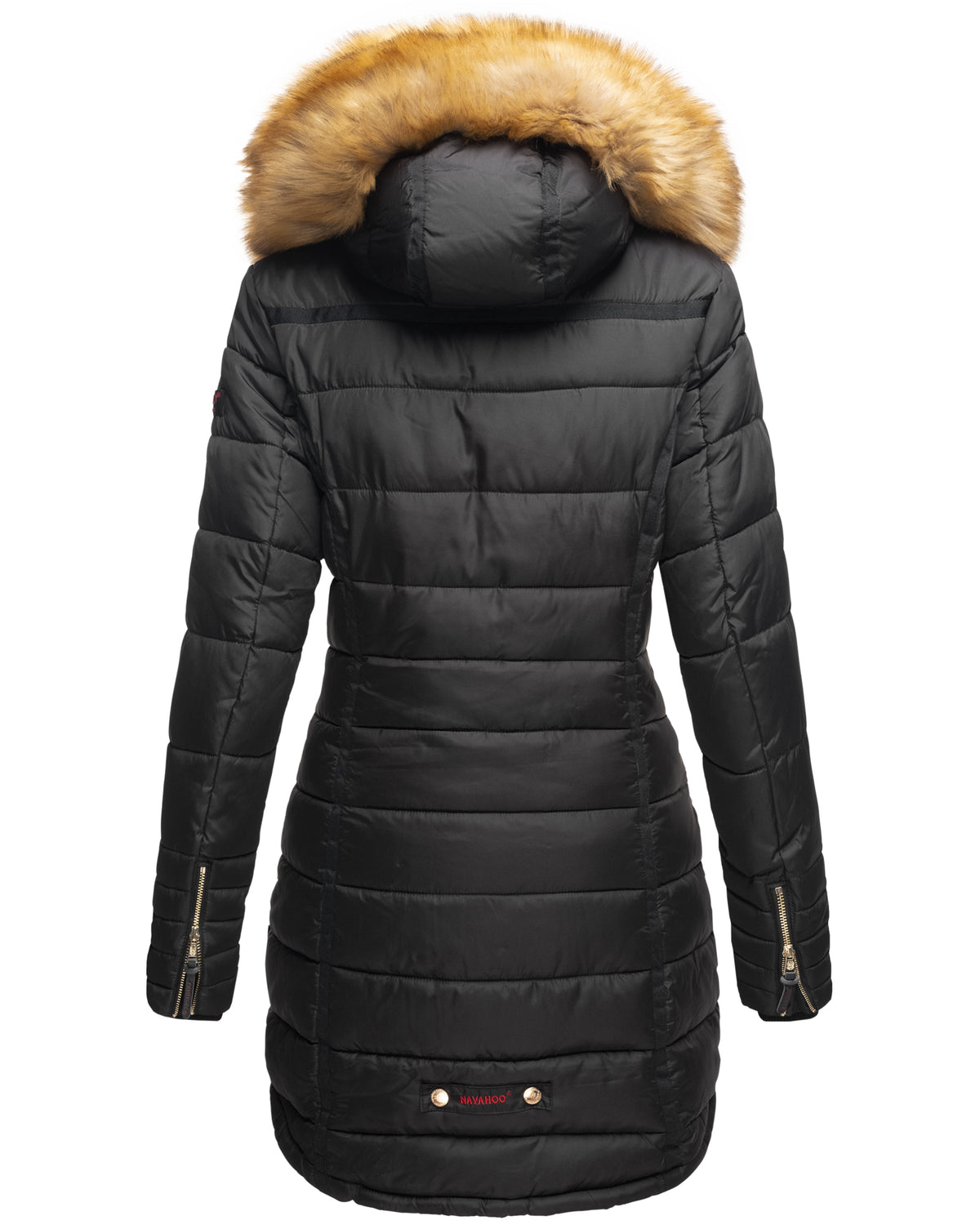 NAVAHOO Winter Quilted Coat Black PAPAYA