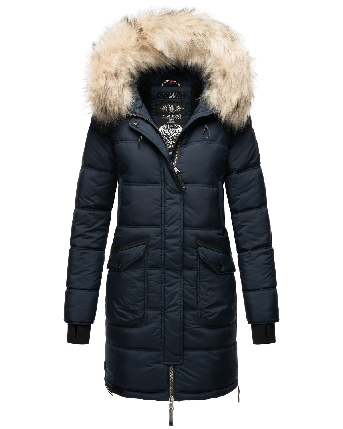 Navy Faux Fur Coat