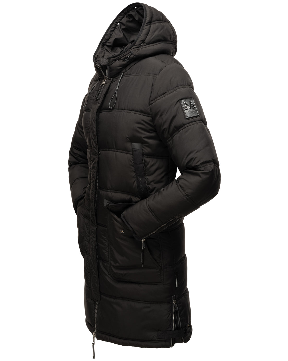 black winter jacket with removable faux fur