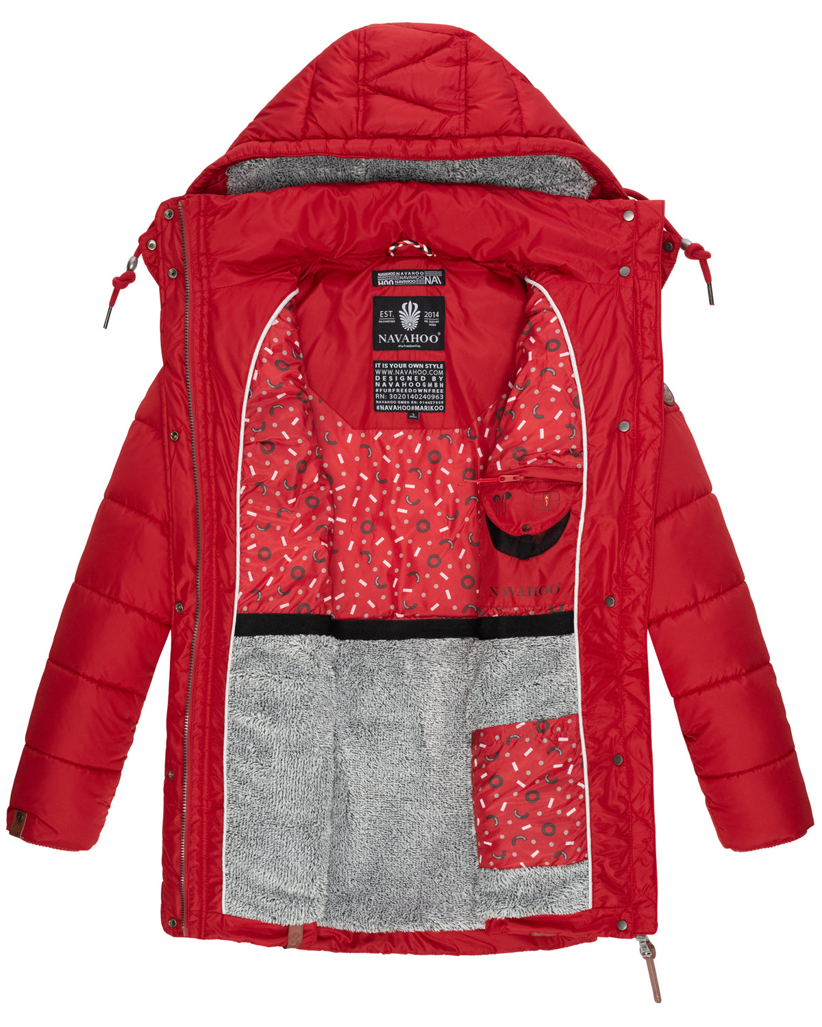NAVAHOO Quilted Winter Coat With Removable Hood DALIEE