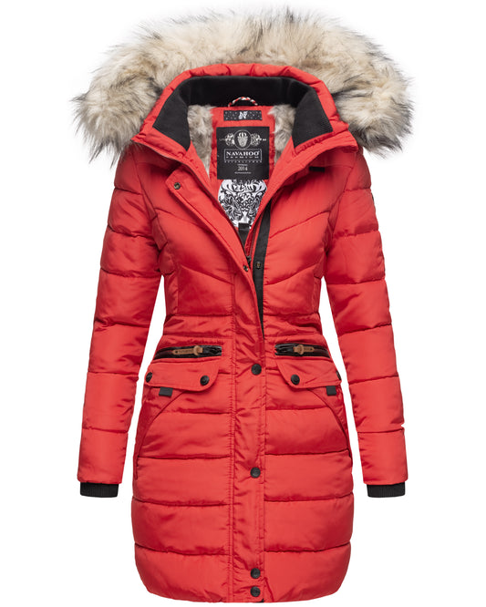 NAVAHOO Winter Quilted Jacket Red PAULA
