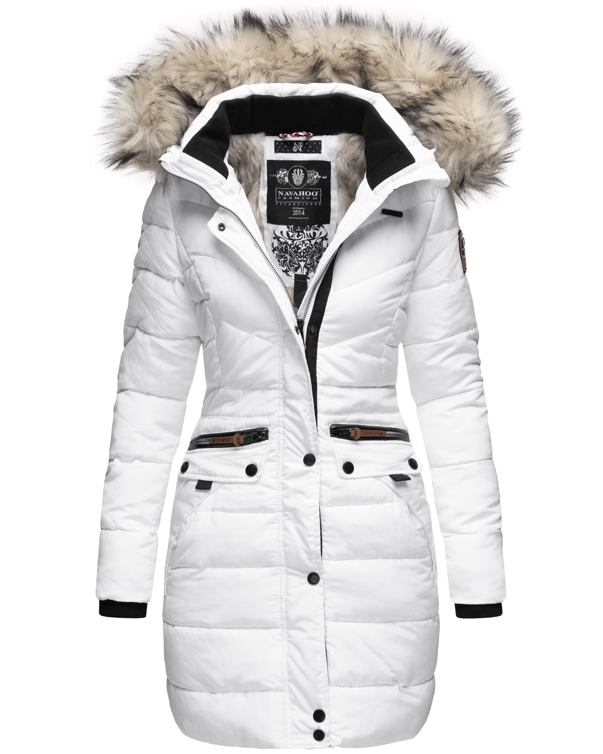 NAVAHOO Winter Quilted Jacket White PAULA