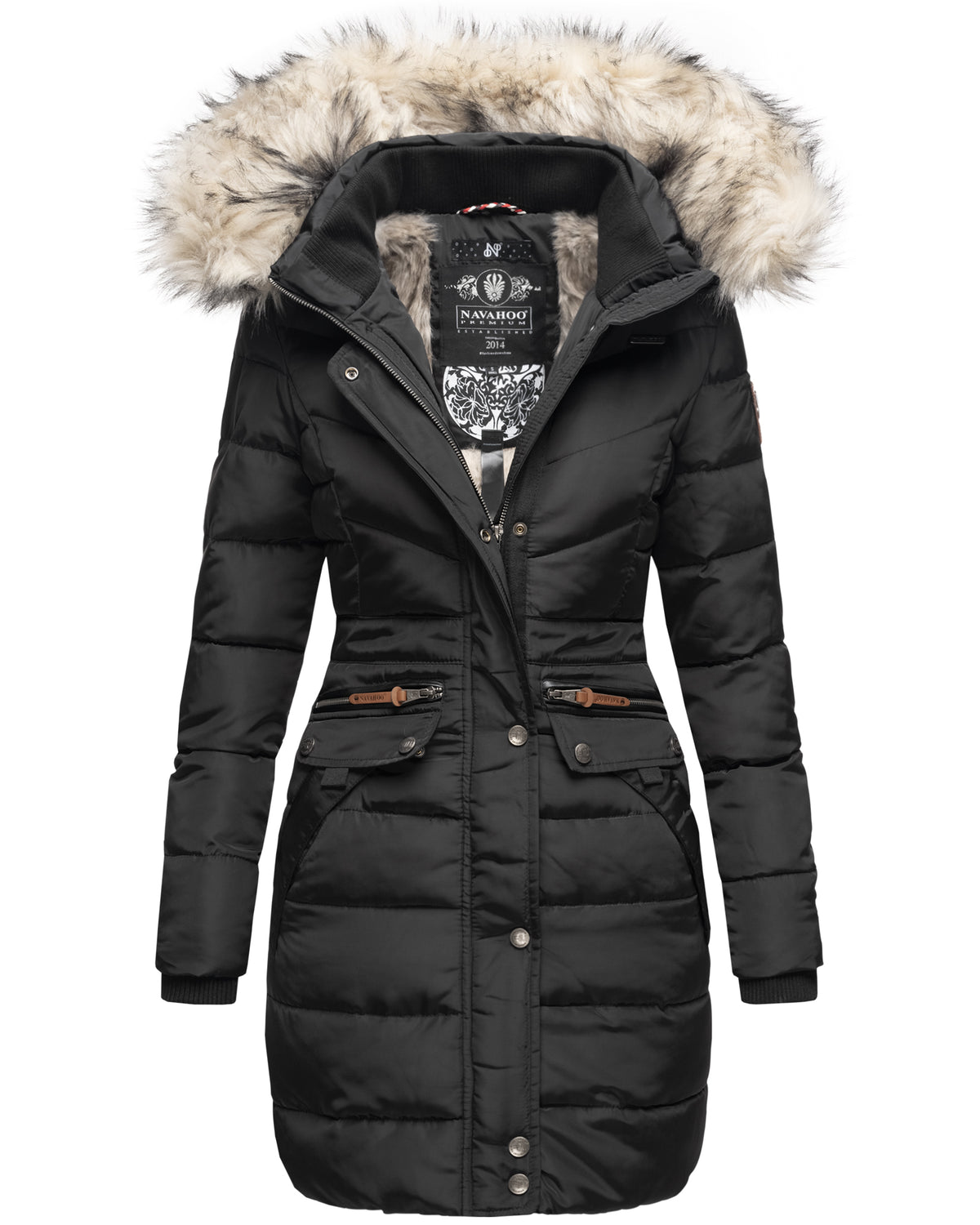 NAVAHOO Winter Quilted Jacket Black PAULA