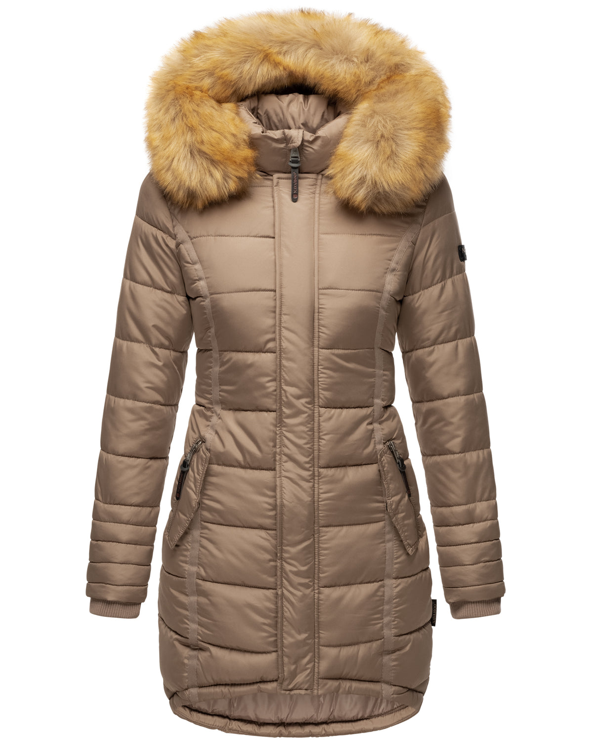 NAVAHOO Winter Quilted Coat Taupe PAPAYA