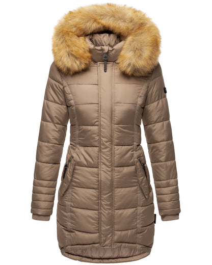 NAVAHOO Winter Quilted Coat Taupe PAPAYA