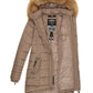 NAVAHOO Winter Quilted Coat Taupe PAPAYA