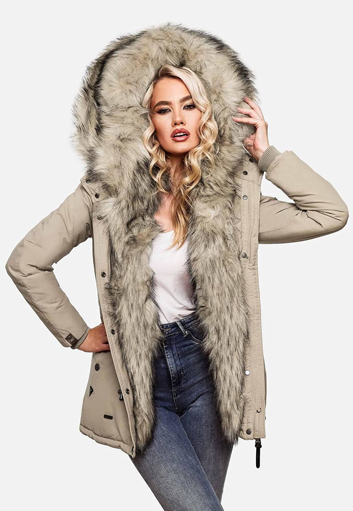 NAVAHOO Winter Jacket Taupe SWEETY