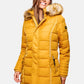 NAVAHOO Winter Quilted Coat Yellow PAPAYA
