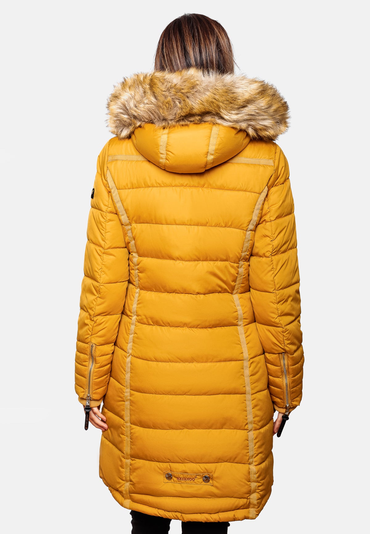 NAVAHOO Winter Quilted Coat Yellow PAPAYA