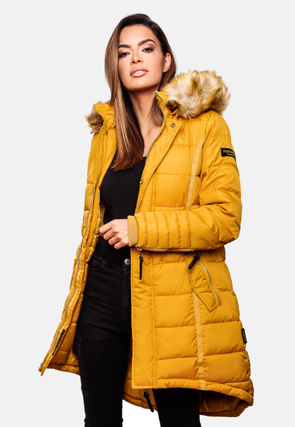 NAVAHOO Winter Quilted Coat Yellow PAPAYA